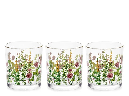 confezione tre bicchieri bloom decorati cl 25.H&H