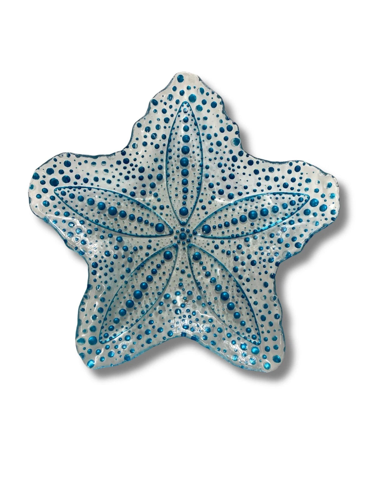 Piatto stella in vetro seashell blue 30cmH&H