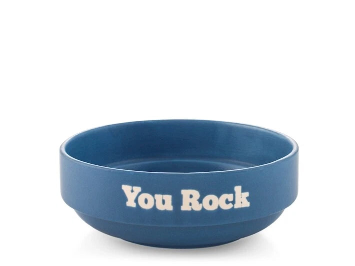 Coppetta in Ceramica blue 13 cm - Scritta "You rock"H&H
