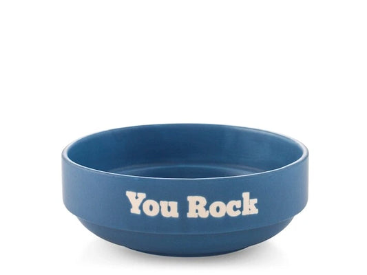 Coppetta in Ceramica blue 13 cm - Scritta "You rock"H&H
