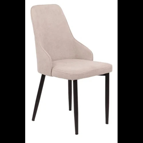 SEDIA CHANTAL IN TESSUTO BEIGE E GAMBE NERE OPACO