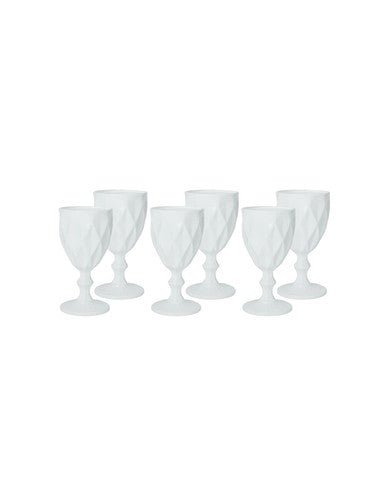 Set 6 calici diamante bianco vetro