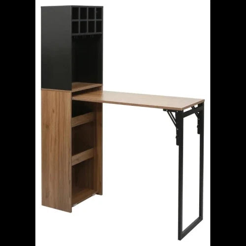 BANCO BAR GRANCRU  122(30)X44X170CM, MARRONE SCURO E NERO