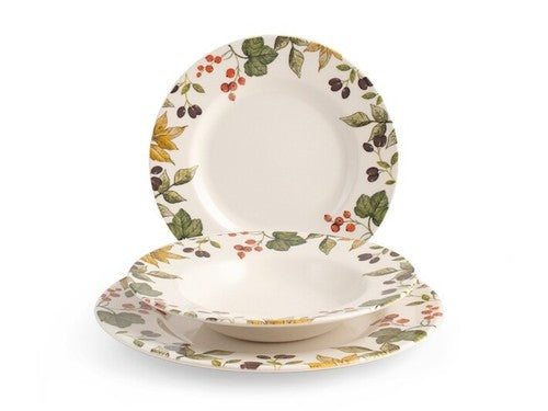 Servizio 18 pezzi tavola fruit of forest in etwear decorato.H&H