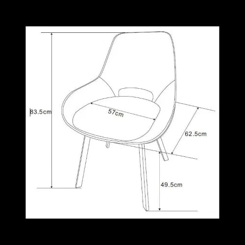 SEDIA KRYSTAL IN TESSUTO MARRONE DIM. 63X57X82CM