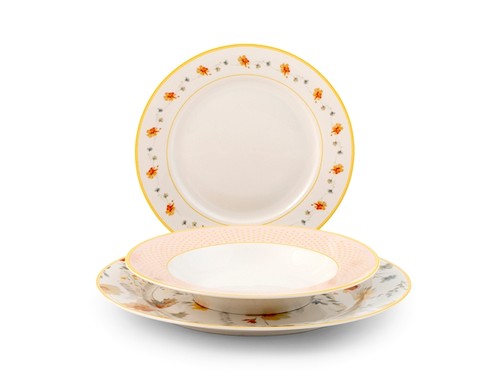 Servizio 18 pezzi tavola amelie new bone china decoratoH&H