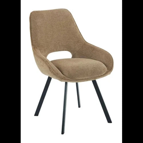 SEDIA KRYSTAL IN TESSUTO MARRONE DIM. 63X57X82CM