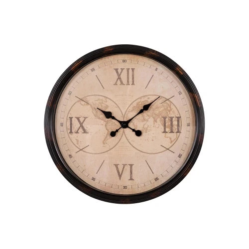 OROLOGIO DA PARETE IN PLASTICA STARK Ø50 CM NERO/NATURALE