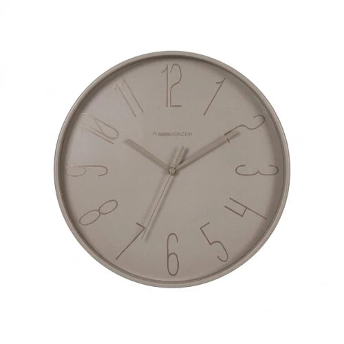 OROLOGIO DA PARETE IN PLASTICA MILANO DIAM. 30CM, tortora
