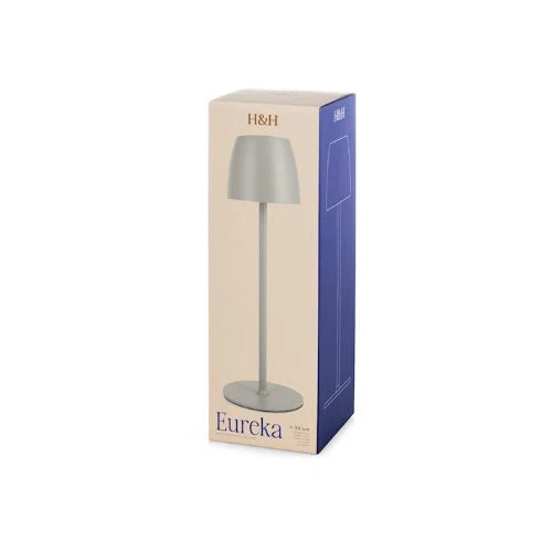 H&H - Lampada eureka da tavolo in metallo grigio cm 38