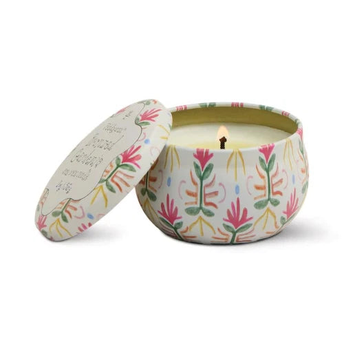 Candela in latta stampata Tulipano 56 g (2 oz) - Gardenia bronzata