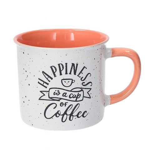TOGNANA Mug 350 cc Happy Coffee Stoneware "Happiness is a cup of Coffee"