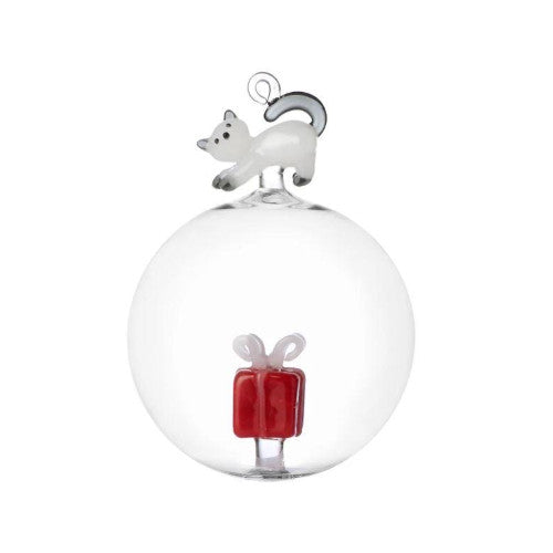 Ichendorf Palla di Natale pacco regalo e gatto tabby cat