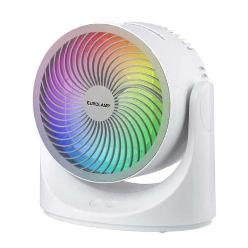 Mini ventilatore Cooler da Tavolo USB 10W con Luce RGB - Ø18,5 cm