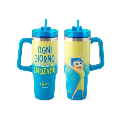 Mug termico in acciaio inox 18/10 con cannuccia inside out gioia lt 0,9H&H