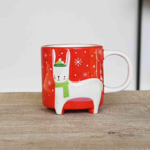 WINKEE Tazza da caffè - edizione invernale con simpatico coniglio