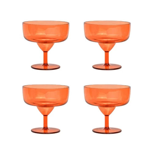 Bicchieri in acrilico Rue Margarita - Set da 4 - Arancione