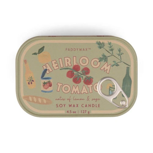 Candela in latta con stampa a pomodoro Bistro da 127 g (4,5 oz) - Pomodoro antico