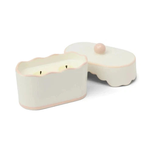 Candela in ceramica Cherie da 155 g (5,5 oz) - Rosa - Legno di Yuzu