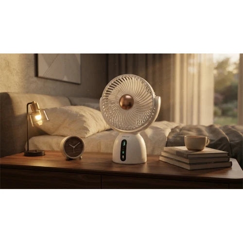 Ventilatore da Scrivania Ricaricabile USB Ø19 cm - Bianco