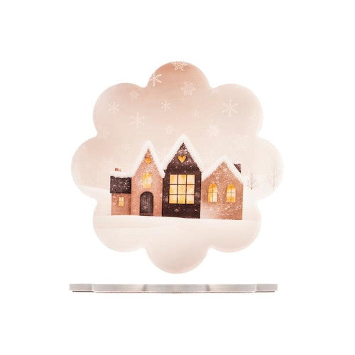 Sottopentola in ceramica decorato Case InnevateH&H