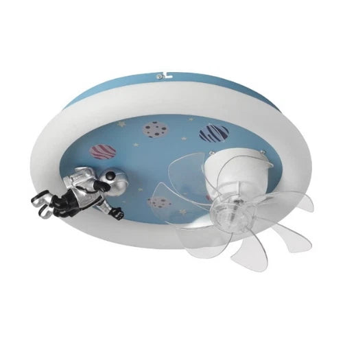 Ventilatore da Soffitto per Bambini Astronauta Blu 15W con Luce LED 48W e Telecomando