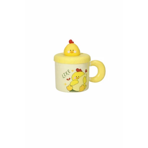 Brandani TAZZA L'ALLEGRA COMITIVA NEW BONE CHINA C/TAPPO E CANNUCCIA SILICONE pulcino