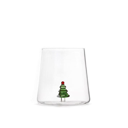 Bicchiere in vetro borosilicato 48 cl con decoro Albero di NataleH&H