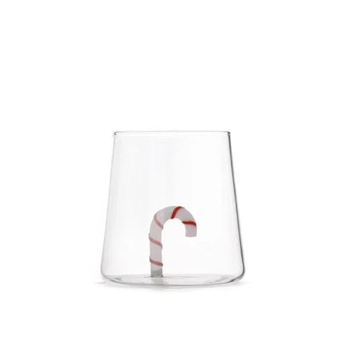 Bicchiere in vetro borosilicato 48 cl con decoro Candy CaneH&H