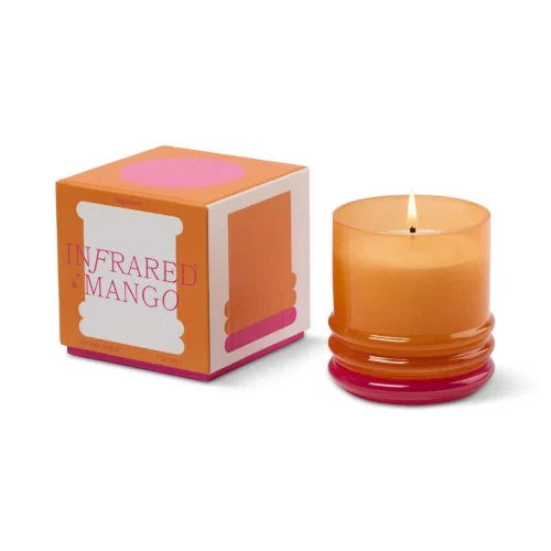 Candela impilabile in vetro da 198 g (7 oz) arancione e rosa acceso - Mango infrarosso
