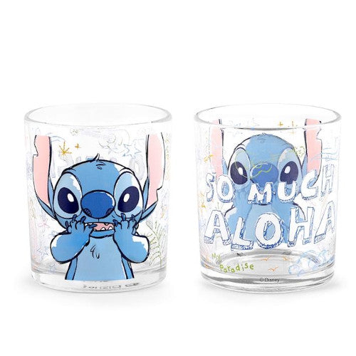 HOME IN ROMBO Bicchiere stitch&angel in vetro decorato cl 25 stich