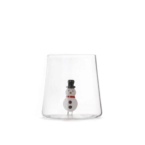 Bicchiere in vetro borosilicato 48 cl con decoro Pupazzo di neveH&H