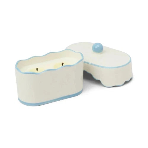 Candela in ceramica Cherie da 155 g (5,5 oz) - Blu - Lavanda e timo