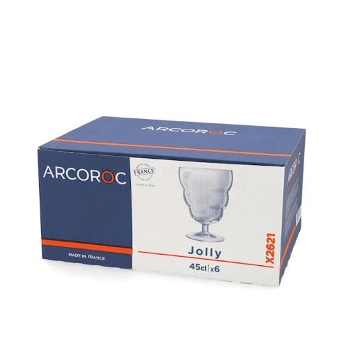 Arc - set 6 Coppe dessert jolly in vetro trasparente cl 45