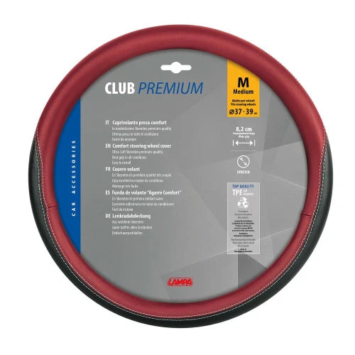 Club, coprivolante in Skeentex - M - Ø 37/39 cm - Nero/Rosso