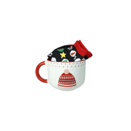 TAZZA COLAZIONE CAPPELLO NEW BONE CHINA   C/CALZINI COTONE