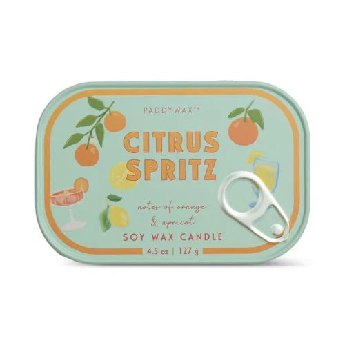 Candela in latta stampata arancione Bistro da 127 g (4,5 oz) - Spritz agli agrumi all'arancia