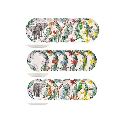 Servizio 18 pezzi tavola exotic in new bone china decorataH&H