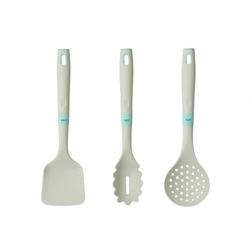 Set tre pezzi spatola servispaghetti e cucchiaio foratoH&H