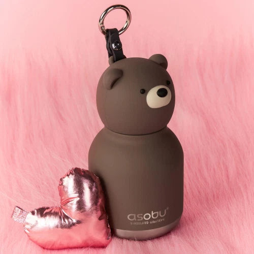Mini Bestie Orso - Borraccia termica da 200 ml con cannuccia