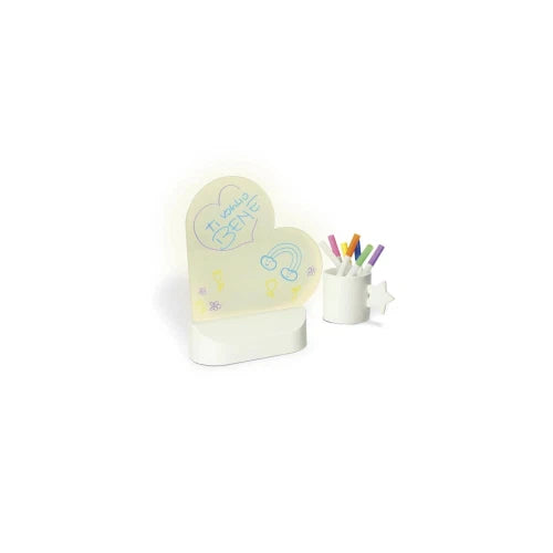 Brandani LAVAGNA MEMO LED CUORE USB CON PENNARELLI ABS/ACRILICO