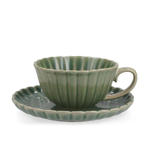 H&H - Set 6 Tazze Colazione Lotus Verde 400 cc