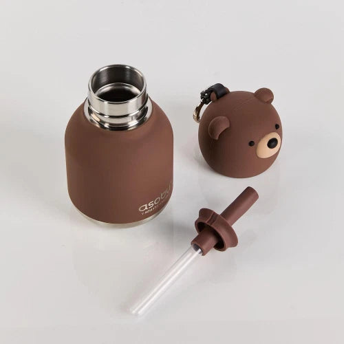 Mini Bestie Orso - Borraccia termica da 200 ml con cannuccia
