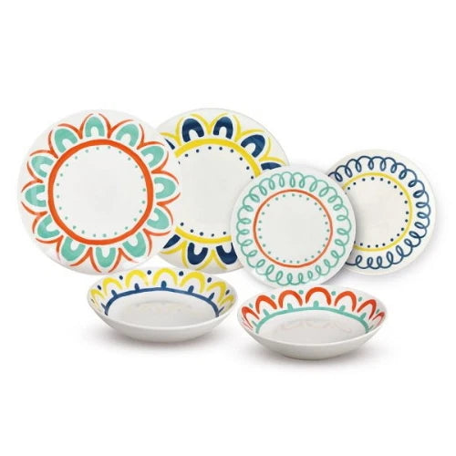 Servizio piatti 18 pezzi Vida Porcellana Multicolor tognana
