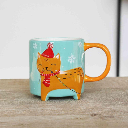 WINKEE Tazza invernale con gatto - perfetta per bevande calde