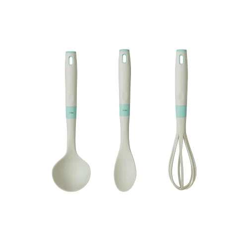 Set tre pezzi mestolo cucchiaio e frusta colore grigioH&H