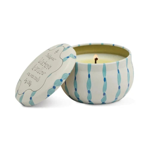 Candela in latta stampata Tulip da 56 g (2 oz) - Glicine e Salice