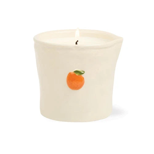 Candela in ceramica con decorazioni a rilievo arancioni Bistro da 226 g (8 oz) - Citrus Spritz