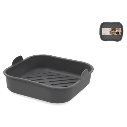 H&H - Contenitore in silicone per friggitrice ad aria quadrato cm 20