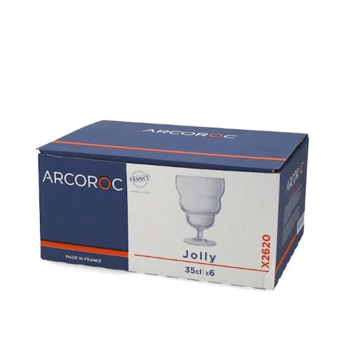 Arc - set 6 Coppe dessert jolly in vetro trasparente cl 35